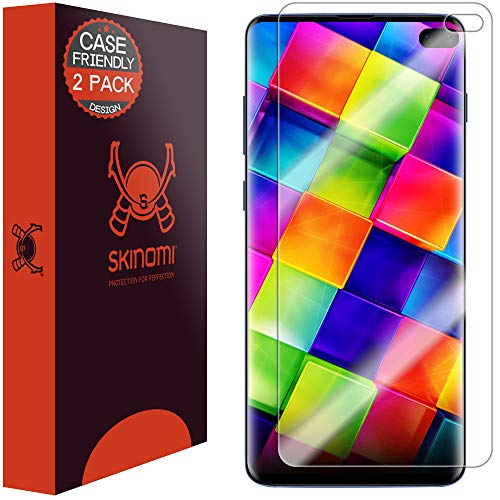 Product Cover Skinomi TechSkin [2-Pack] (Case Compatible) Clear Screen Protector for Samsung Galaxy S10 Plus (S10+ 6.4
