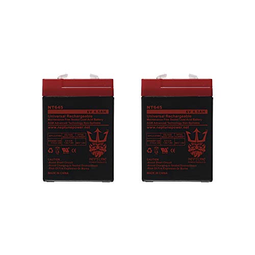 Product Cover 6 Volt 6v 4.5ah Rechargeable Deer Game Feeder Battery by Neptune - 2 Pack