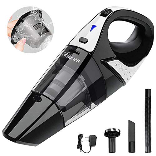 Product Cover Handheld Vacuum,hikeren Cordless Vacuum Cleaner, 12V 100W with Quick Charge, Light Weight Portable Hand Held Vacuum, Durable Stainless Steel Filter, Carry Bag, Black