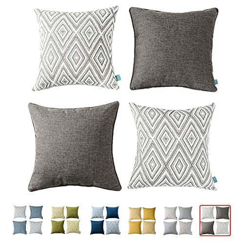 Product Cover hpuk Plaid Polyester Decorative Pillow Covers Throw Pillows Covers Couch Pillowcase Cushion Cover Couch, 17X17