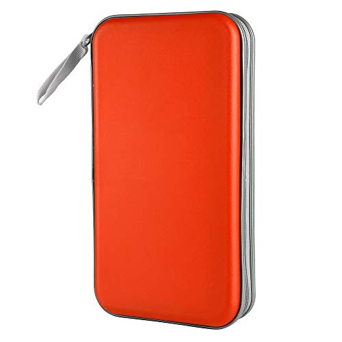 Product Cover Siveit 80 Capacity Heavy Duty CD/DVD Wallet Binder, Storage, Case, Bag, Holder, Booklet (Red)