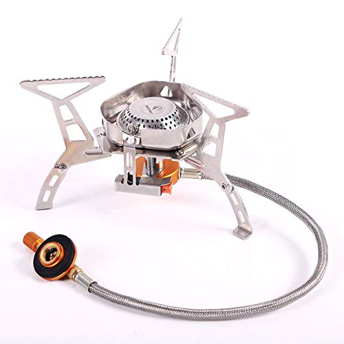 Product Cover REDCAMP Windproof Portable Backpacking Stove with Piezo Ignition, 3500W Strong Firepower Lightweight Outdoor Camping Stove Propane Butane