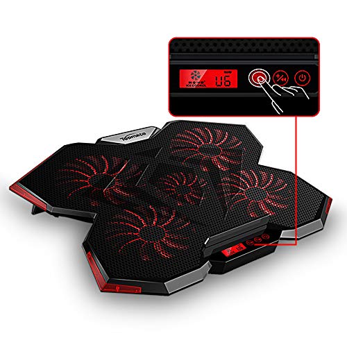 Product Cover TopMate C7 12-17 inch Gaming Laptop Cooler, Five Quite Fans and LCD Screen, Strong Wind Speed Designed for Gamers and Office
