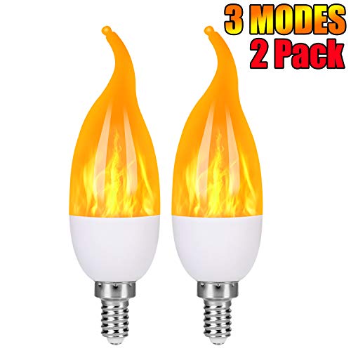 Product Cover Severino -  LED Flame Effect Light Bulbs - 3 Modes Flickering Flame Candelabra Christmas Decorations Light Bulbs,E12 Base Fire Bulbs for Holiday party Decor (2 Pack)