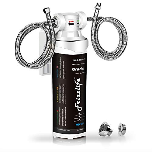Product Cover Frizzlife Under Sink Water Filter System-High Capacity Direct Connect Under Counter Drinking Water Filtration System-0.5 Micron Quick Change Removes 99.99% Lead, Chlorine, Bad Taste & Odor.