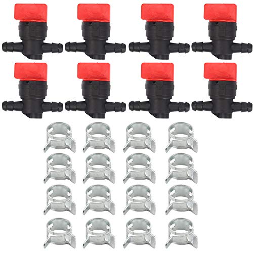 Product Cover 494768 698183 Fuel Shut Off Valve + Fuel Line Clamp for Briggs & Stratton Murray Toro Lawn Tractor, Pack of 8