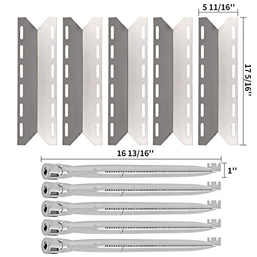 Product Cover SHINESTAR Replacement Grill Parts for Charmglow 720-0234, 720-0289, Kirkland 720-0025, Nexgrill 720-0234, 720-0289, Stainless Steel Heat Shield Plate Tents Flame Tamers + Burner Tubes (Set of 5)