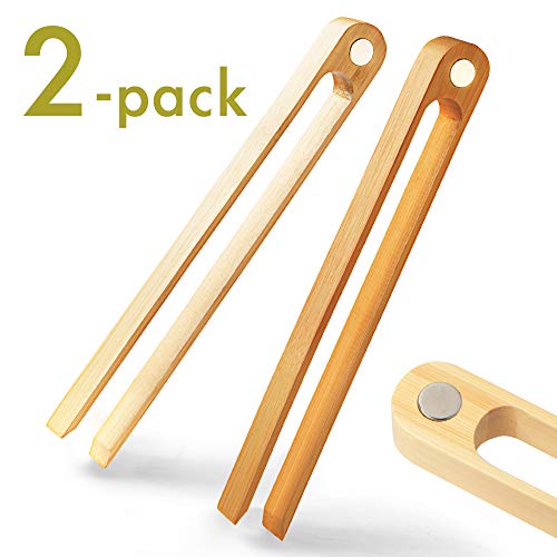 Product Cover Magnetic Bamboo Toaster Tongs: 100% Natural 8.7