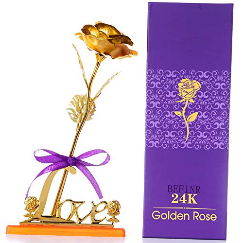Product Cover BEFINR Best Gifts for Her for Wife for Girlfriend for Women Unique Gifts with 24K Gold Foil Artificial Forever Rose for Valentine's Day, Mother's Day, Anniversary, Birthday Gift