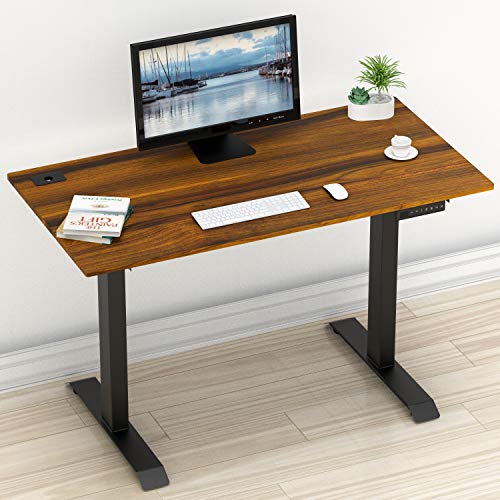Product Cover SHW Electric Height Adjustable Computer Desk, 48 x 24 Inches, Walnut