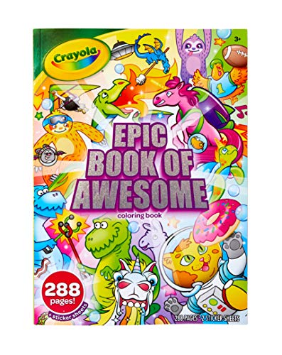 Product Cover Crayola Epic Book of Awesome, All-in-One Coloring Book Set, 288 Animal Coloring Pages, Gift