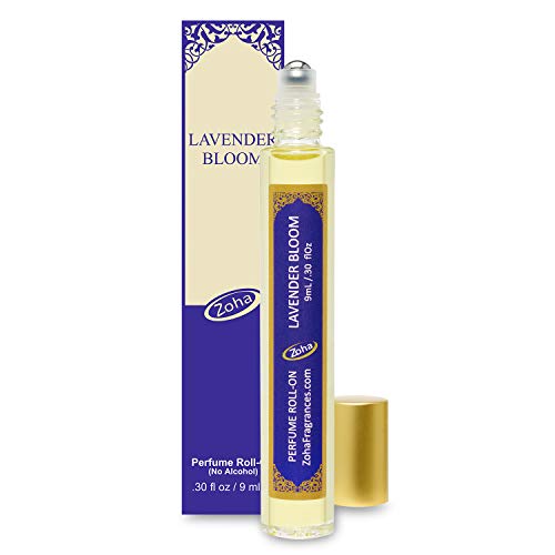 Product Cover Lavender Bloom Perfume Oil Roll-On (No Alcohol) - Essential Oils and Clean Beauty Hypoallergenic Vegan Perfumes for Women and Men by Zoha Fragrances, 9 ml / 0.30 fl Oz