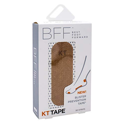 Product Cover KT Tape BFF Blister Prevention Tape, Friction-Reducing, Thin, Flexible, Breathable, 30 Precut 3.5 Inch Strips