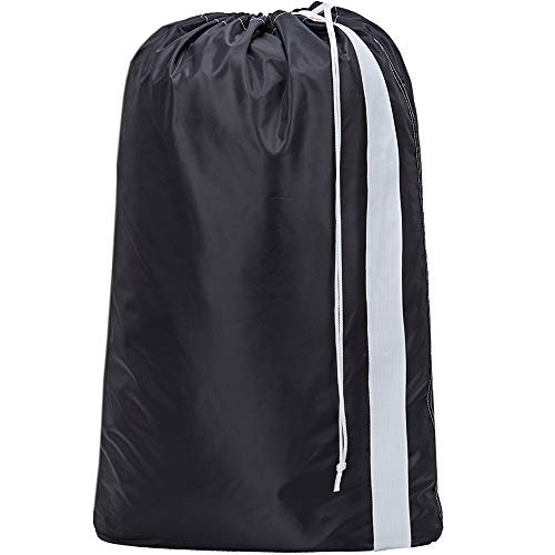 Product Cover HOMEST XL Nylon Laundry Bag with Strap, Machine Washable Large Dirty Clothes Organizer, Easy Fit a Laundry Hamper or Basket, Can Carry Up to 4 Loads of Laundry, Black, (Patent Pending)