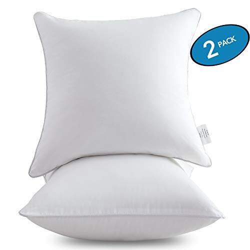 Product Cover MoMA 20 x 20 Pillow Inserts (Set of 2) - Throw Pillow Inserts with 100% Cotton Cover - 20 Inch Square Interior Sofa Pillow Inserts - Decorative Pillow Insert Pair - White Couch Pillow