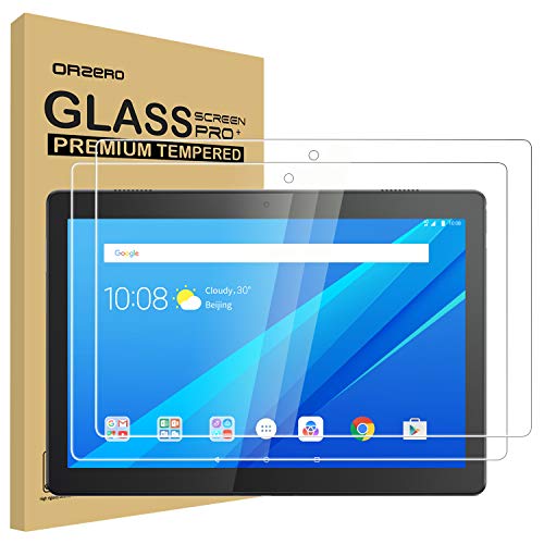 Product Cover (2 Pack) Orzero Tempered Glass Screen Protector Compatible for Lenovo Smart Tab M10, 9 Hardness HD Anti-Scratch Bubble-Free High-Definition (Lifetime Replacement)