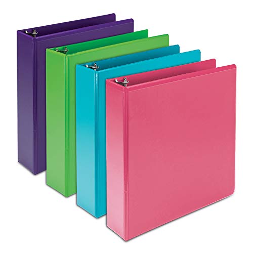 Product Cover Samsill Earth's Choice Biobased Durable 3 Ring Binders, Fashion Clear View 2 Inch Binders, Up to 25% Plant Based Plastic, Assorted 4 Pack