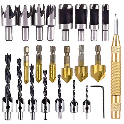 Product Cover Rocaris 23-Pack Woodworking Chamfer Drilling Tool, 6pcs 1/4