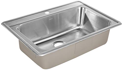 Product Cover ZUHNE Drop-In Top Mount or Over Mount One Deck Hole Single and Double Bowl Stainless Steel Kitchen Sink (33x22 Single)