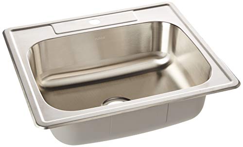 Product Cover ZUHNE Drop-In Top Mount or Over Mount One Deck Hole Single and Double Bowl Stainless Steel Kitchen Sink (25x22 Single)