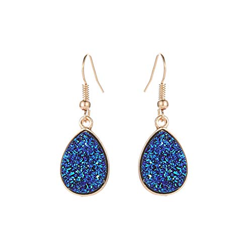 Product Cover Myhouse Creative Charm Water Drop Shaped Earrings for Women Girls, Navy Blue