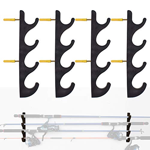 Product Cover YYST Horizontal Fishing Rod Storage Rack Holder Wall Mount to Hold 8 Fishing Rods W Screws - No Fishing Rod