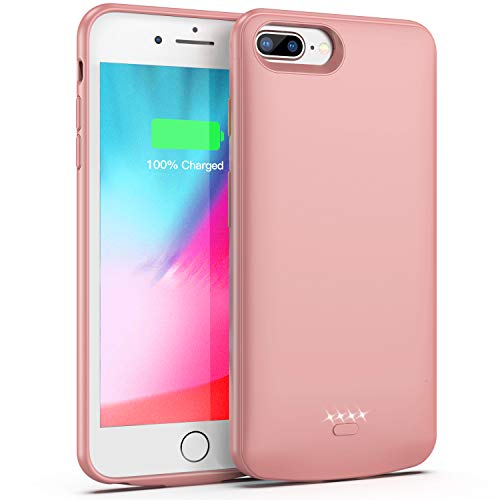 Product Cover Battery Case for iPhone 7 Plus/8 Plus/6 Plus/6s Plus,5500mAh Portable Protective Charging Case Compatible with iPhone 7 Plus/8 Plus/6 Plus/6s Plus (5.5 inch) Rechargeable Extended Battery (Rose Gold)