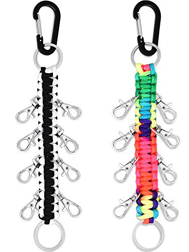 Product Cover 2 Pieces Paracord Cheer Bows Holder Paracord Keychain for Teen Girls Cheerleader Sports