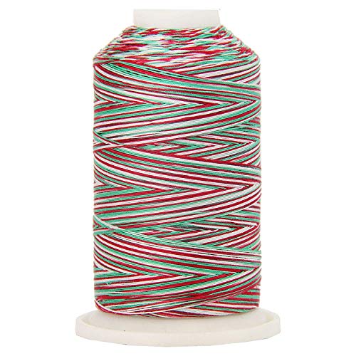 Product Cover Threadart Variegated 100% Cotton Thread 600M | For Quilting, Sewing, and Serging | Color 7739 Holiday | 40/3wt | 22 Colors Available