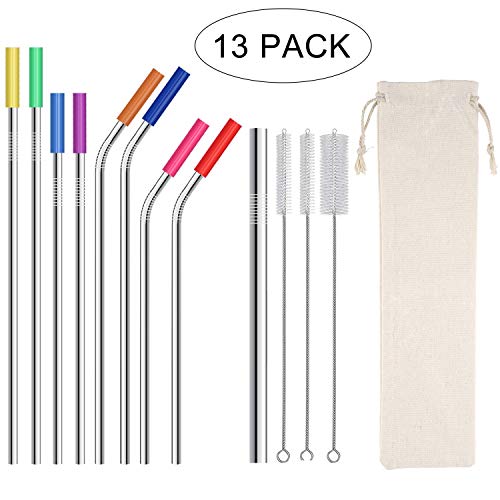 Product Cover Stainless Steel Straws,Set of 9 10.5
