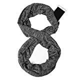 Product Cover USAstyle Printed Women Infinity Scarf With Zipper Pocket or 2 Circle Scarves, Soft Stretchy Jersey