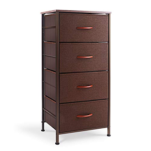 Product Cover ROMOON Dresser Organizer with 4 Drawers, Fabric Dresser Tower for Bedroom, Hallway, Entryway, Closets - Brown