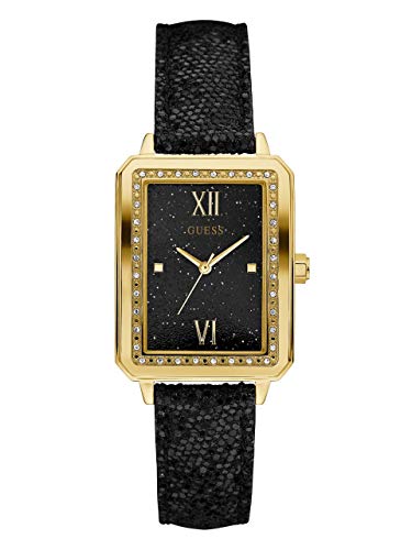 Product Cover GUESS Factory Women's Black and Gold-Tone Rectangle Watch
