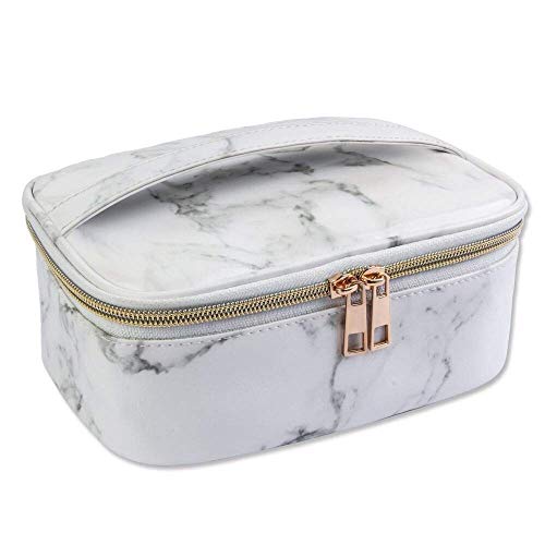 Product Cover Magefy Marble Makeup Bag Portable Travel Cosmetic Bag Organizer Multifunction Case With Gold Zipper Toiletry Bag For Woman (7.95