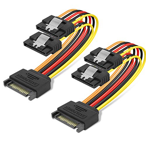 Product Cover Benfei 15 Pin SATA Power Y-Splitter Cable 8 Inches - 2 Pack