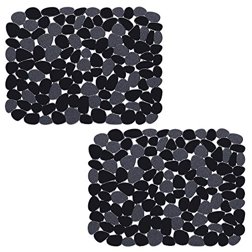 Product Cover Bligli Pebble Sink Mat PVC Eco-Friendly Kitchen Adjustable Sink Mat Pad Sink Protector ... (Black)