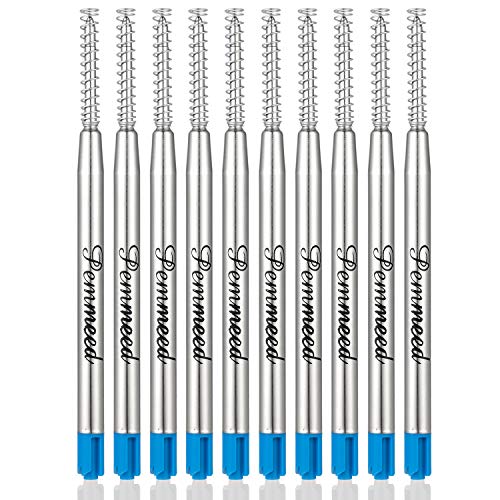 Product Cover Ballpoint Pen Refills with Spring for Penneed B5/B6/B8 Pen, Parker Waterman Compatible Ballpoint Pen Refills Twist Action Medium Point 1.0mm Pack of 10(Blue Ink)