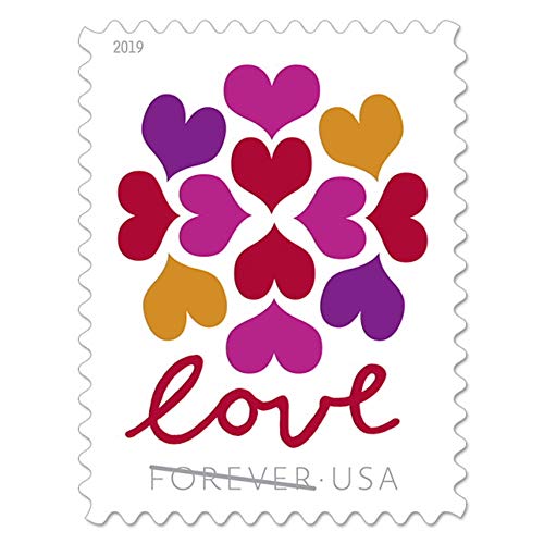 Product Cover USPS Hearts Blossom Love Forever Stamps - Wedding, Celebration, Graduation (1 Sheet of 20 Stamps) 2019