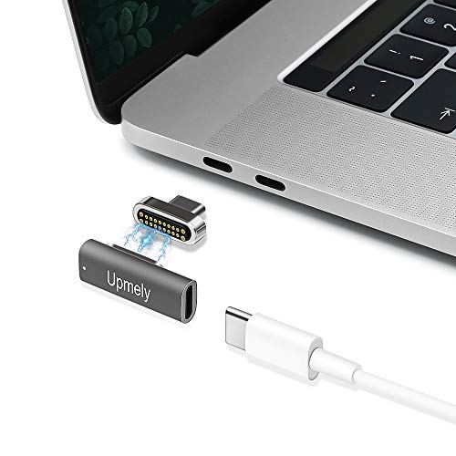 Product Cover Magnetic USB C Adapter,Type C Connector, USB 3.1 10 Gb/s PD,100W Quick Charge - 4 K @ 60 Hz High Resolution - Supports High Speed, Compatible with MacBook Pro/Pixelbook/Matebook/Dell XPS (Grey)