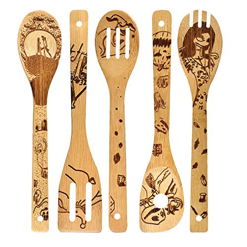 Product Cover Nightmare Wooden Spoons Set House Warming Presents Slotted Spoon Slotted Spoons Bamboo Utensil Sets