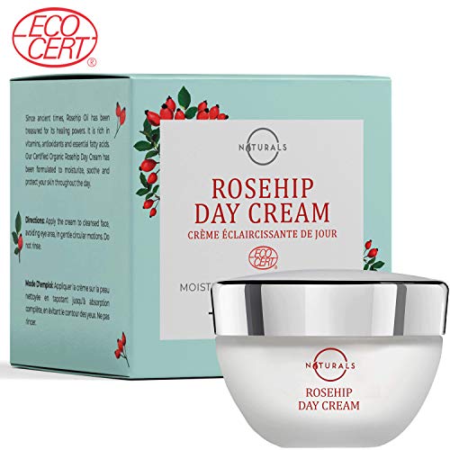Product Cover O Naturals Organic Moisturizing Rosehip Oil Day Face & Neck Firming Cream. Face Moisturizer. Brightening, Reduces Acne Scars, Hydrates Dry Skin, Anti Wrinkles Vitamin E. Lightweight, Non Greasy 1.7oz