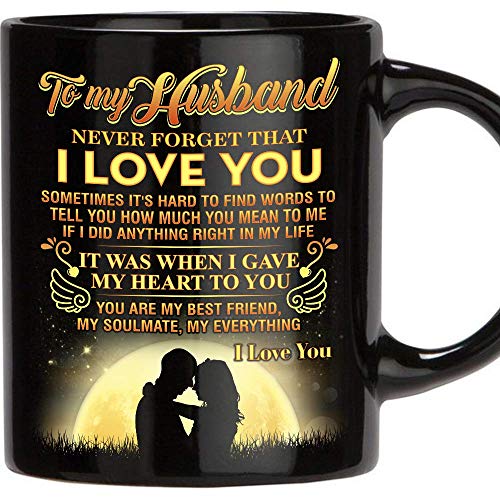 Product Cover Fathers Day Gift for Man, 11 Oz Funny Mug Gifts for Husband from Wife, Perfect Husband Gift from Wife Romantic Love Wedding, Anniversary Gift, Best Couples, Christmas Gift Idea, Birthday, Father's Day