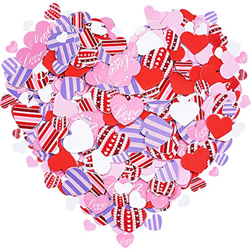 Product Cover Tatuo 600 Pieces Foam Heart Foam Adhesive Hearts Stickers Mother's Day Valentine's Day Foam Heart Stickers for Arts Craft, Mother's Day Cards, Scrapbook Decoration (Foam Red Heart Stickers)