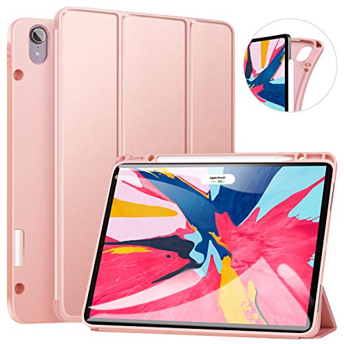 Product Cover ZtotopCase for iPad Pro 12.9 Inch 2018, Full Body Protective Rugged Shockproof Case with iPad Pencil Holder, Auto Sleep/Wake, Support iPad Pencil Charging for iPad Pro 12.9 Inch 3rd Gen - RoseGold