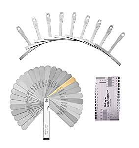 Product Cover M-Aimee Guitar Luthier Tools Set-Including Guitar String Action Ruler,Understring Radius Gauge,and 32 Blades Feeler Gauge Metric