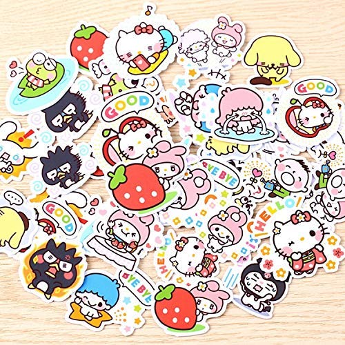 Product Cover 40pcs Creative Kawaii self-Made Love Sanrio Girl Stickers Beautiful Stickers/Decorative Sticker/DIY Craft Photo Albums