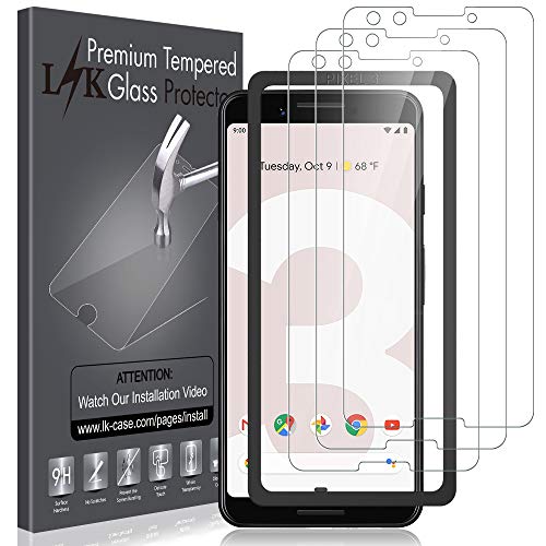 Product Cover [3 Pack] LK Screen Protector for Google Pixel 3, Tempered Glass [HD-Clear][Easy Installation] with Lifetime Replacement Warranty