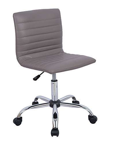 Product Cover AmazonBasics Modern Adjustable Low Back Armless Ribbed Task Desk Chair, Grey, BIFMA Certified
