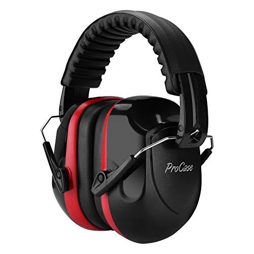 Product Cover ProCase Noise Reduction Ear Muffs, NRR 28dB Shooters Hearing Protection Headphones Headset, Professional Noise Cancelling Ear Defenders for Construction Work Shooting Range Hunting -Red