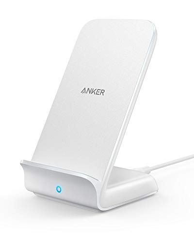 Product Cover Anker Wireless Charger, PowerWave 7.5 Stand, Qi-Certified, Fast Charging iPhone 11, 11 Pro, 11 Pro Max, XR, Xs Max, Xs, X, 8, 8 Plus, Samsung Galaxy S10 S9 S8, Note 10 Note 9 (No AC Adapter) - White